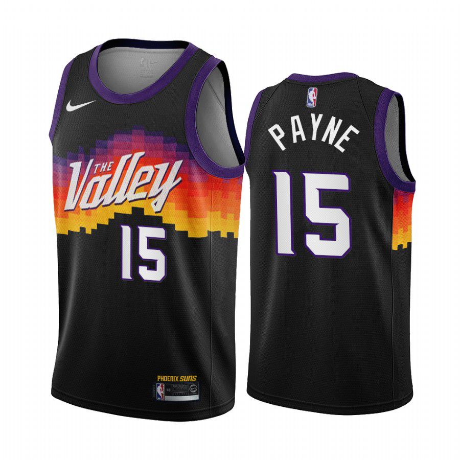 Men Phoenix Suns #15 cameron payne black city edition the valley 2020 nba jersey->portland trail blazers->NBA Jersey